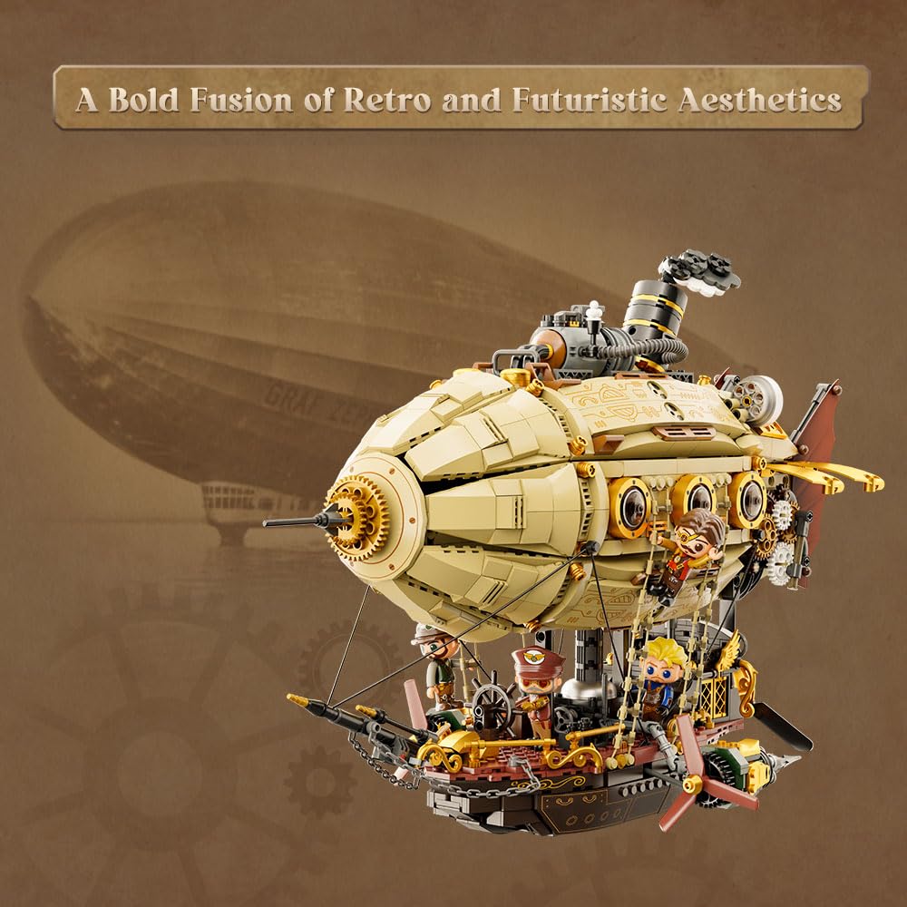 PANTASY Steampunk Airship Model Kit for Adults, Dual-Layer